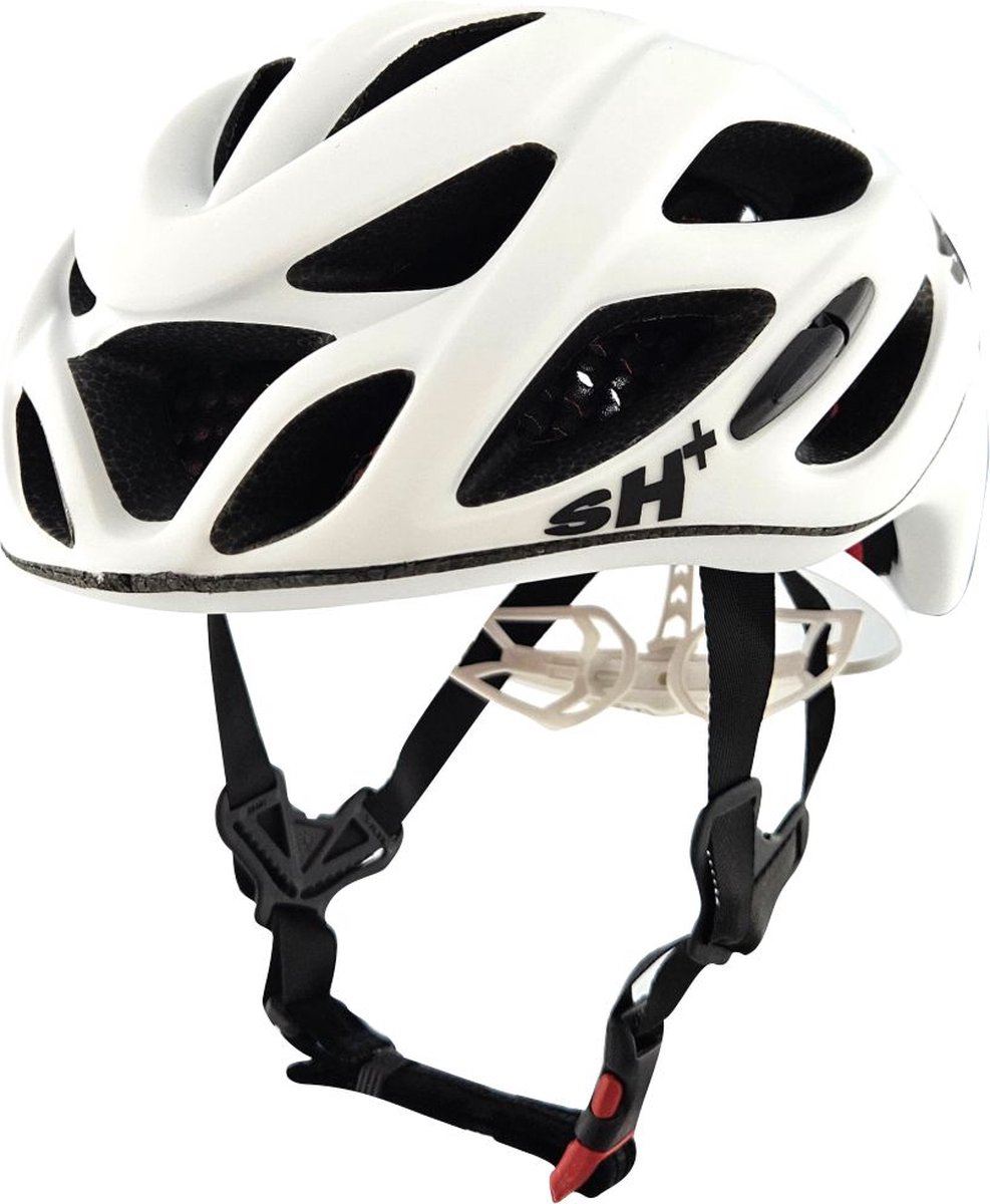 SH+ e-bike Fietshelm - SHIROCCO GHIAIA - Unisex - Lichtgewicht 240 gram - 21 Ventilatiegaten - Gemaakt in Italië - Voor een hoofdomtrek van 53 tot en met 57 CM - Mat Wit
