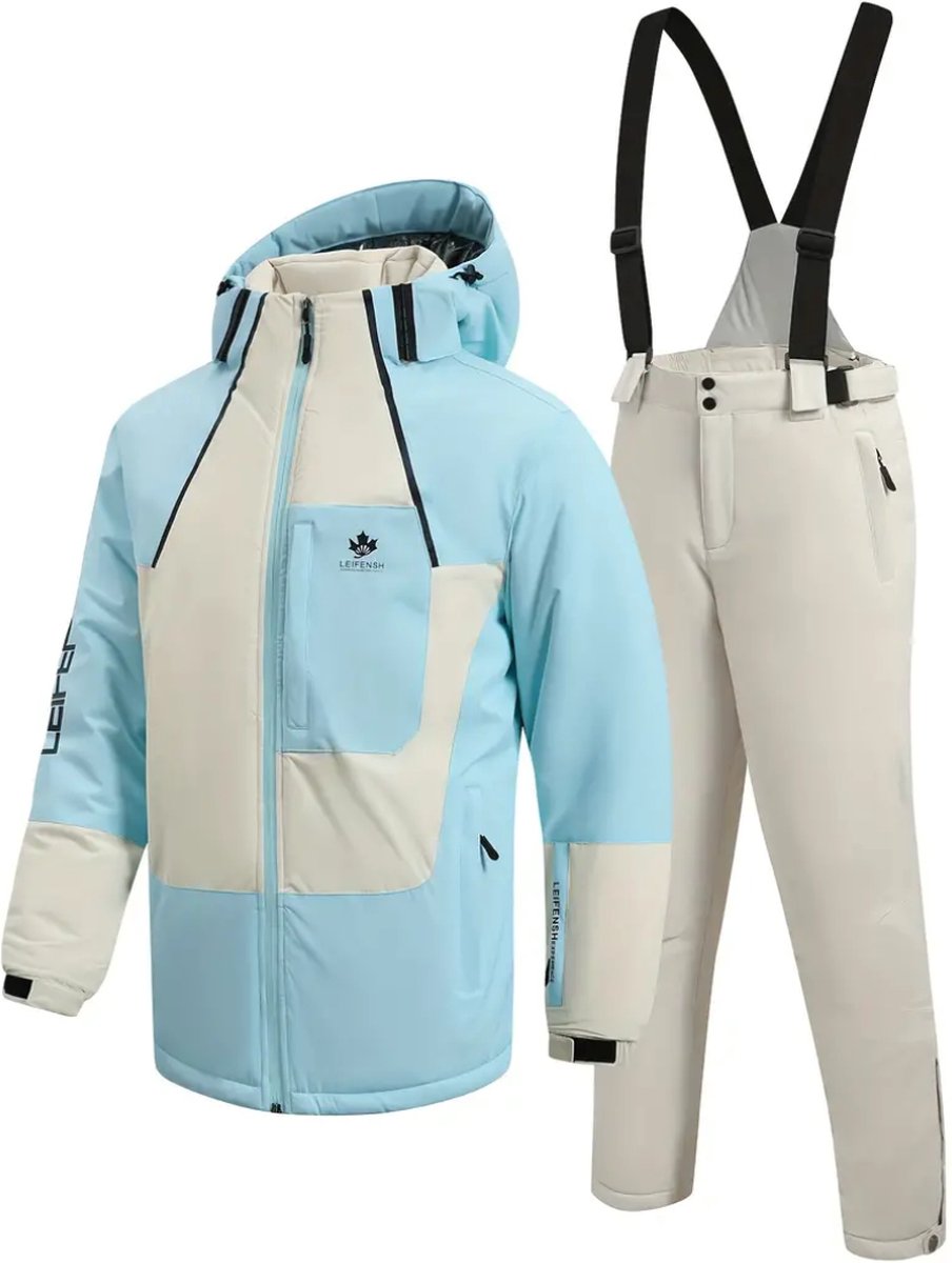 Bovista Skipak - SkiBroek - Skijas - Ski Suit - Wintersport - Heren - 2-Delig - Wit - Maat L
