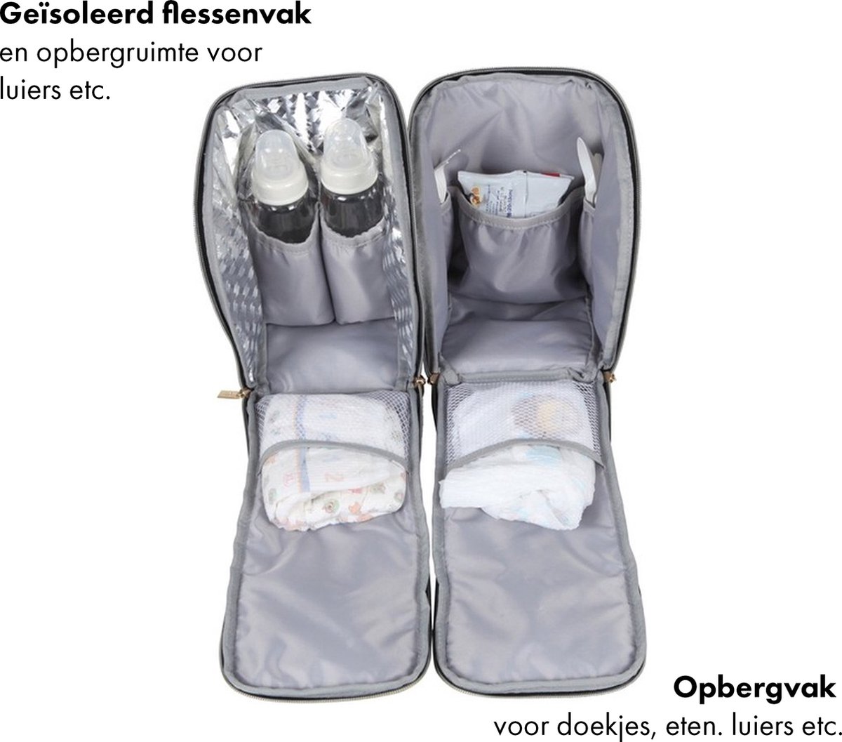 Qplay Luiertas Rugzak - Verzorgingstas Baby Tas - Zwart – foto 4