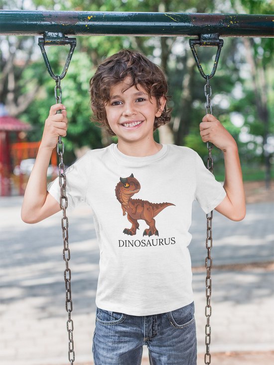 T-shirt dinosaure - Wurban Wear | Chemise drôle | Beau cadeau | T-shirt unisexe | Vêtements pour enfants garçons | Dino | Dinosaure | speelgoed de Dinosaurus | Costume de Dino | Vêtements Bébé garçons | Blanc