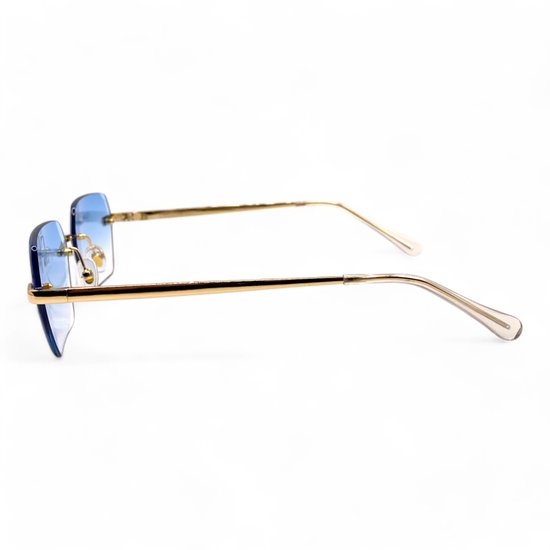 LOUD AND CLEAR® - Lunettes de soleil sans monture - Sans Goud - Or - Verres bleues - Lunettes de Festival