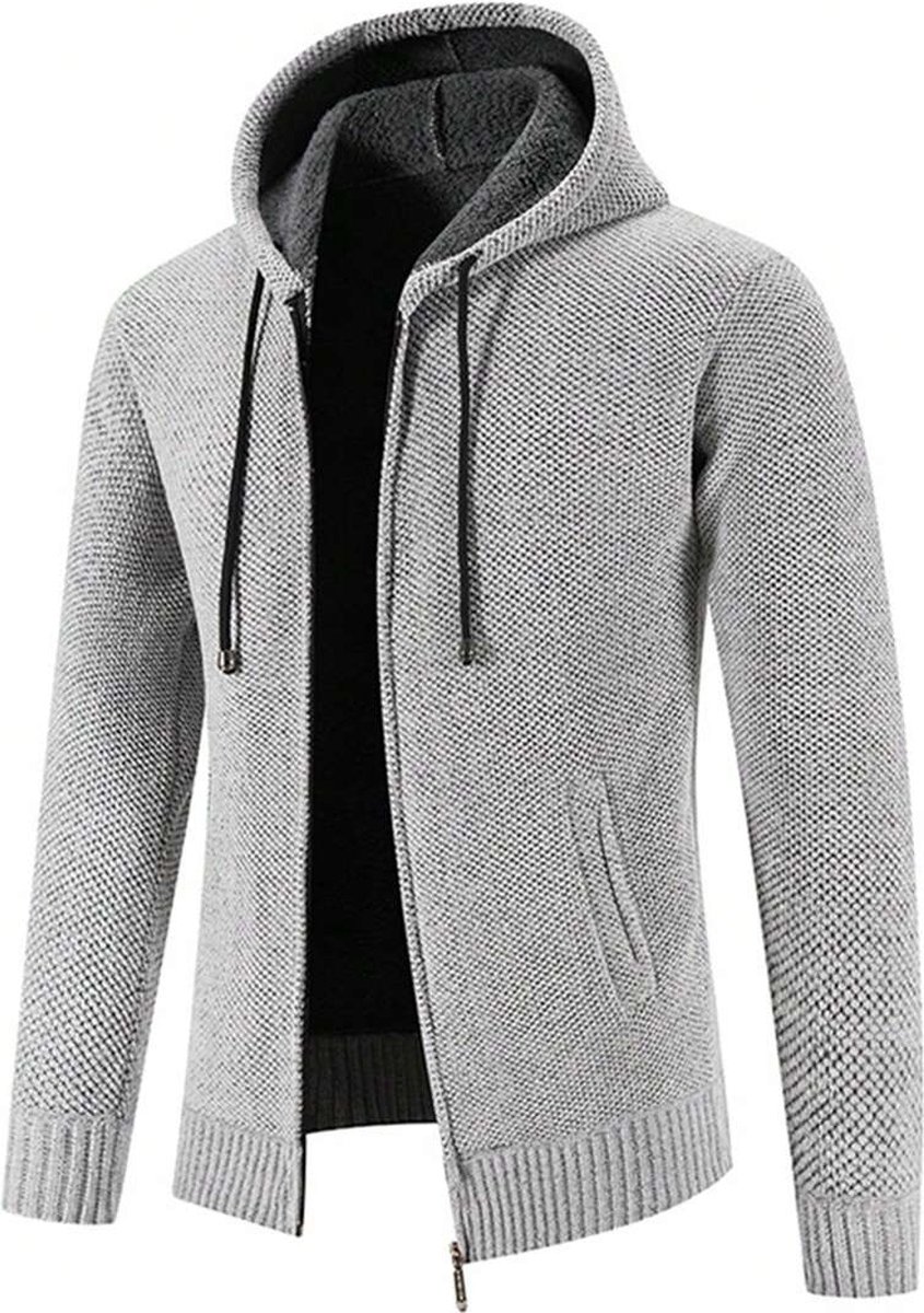 Heren Gebreid Vest met Rits - Relaxte Pasvorm & Opstaande Kraag - Myna Mode