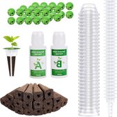 Lot De 30 Éponges De Croissance Hydroponique Avec 30 Paniers - Kit Semis Racines Pour Jardin Intérieur