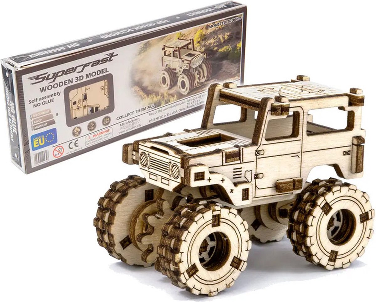Wooden City Modelbouwset Superfast 6,8 Cm Hout Goud 64-delig