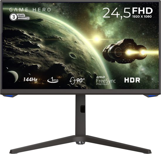 GAME HERO® 24 inch Full HD IPS Kantelbare Gaming Monitor - 144Hz - 1ms
