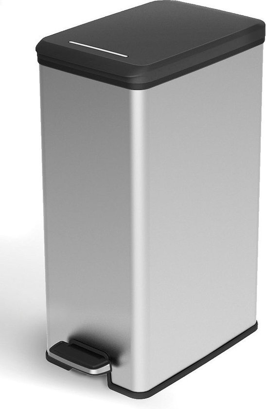 Curver Decobin Slim Prullenbak- 40 liter - Metallic
