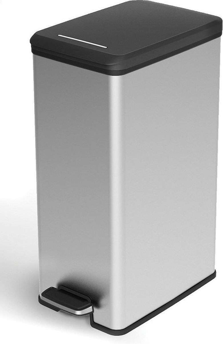 Goedkoopste Curver Decobin Slim Prullenbak- 40 liter - Metallic