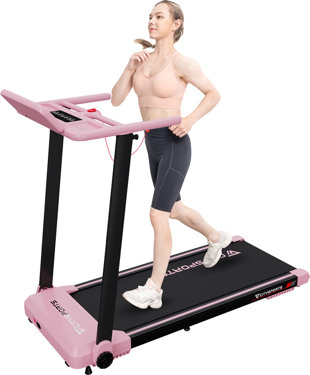 CITYSPORTS Loopband WP9 12 km/u Inklapbaar Zwart/Roze - afbeelding 2