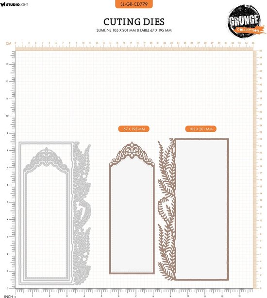 Studio Light • Grunge Collection Cutting Die Slimline & Label | bol