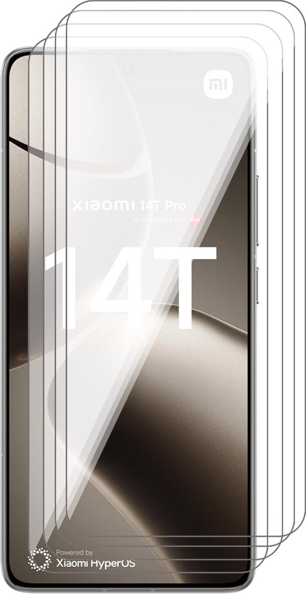 Screenprotector geschikt voor Xiaomi 14T / 14T Pro - 4x Glas Screen Protector