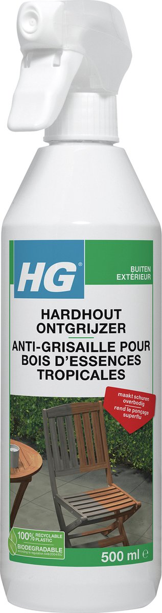 HG hardhout ontgrijzer - 500 ml - hardhout in één behandeling reinigen