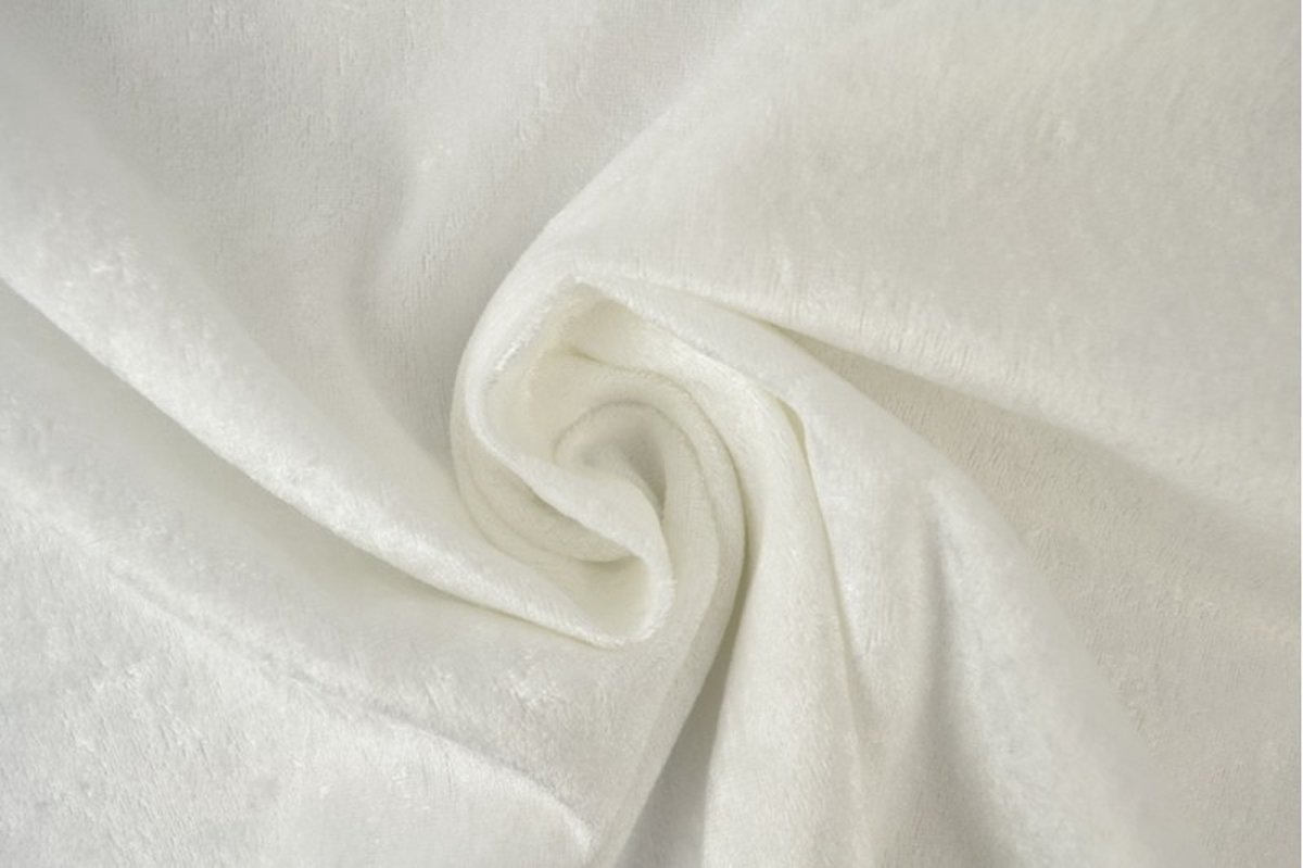 10 meter velours de panne - Wit - Crushed velvet - 150cm breed