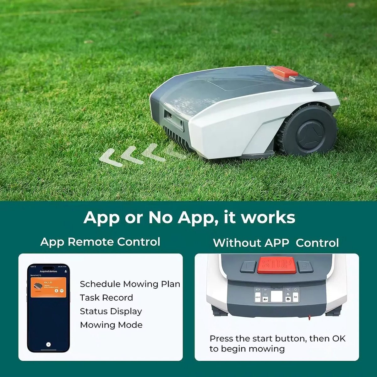 Afbeelding 3 van Comnox - Zelfrijdende GPS-robotmaaier - Elektrische grasmaaier voor tuinonderhoud - Automatische maaier met batterij - Max. 5,5 cm snijhoogte - DIY Tuininnovatie