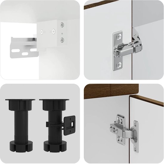 vidaXL - Ensemble de 4 meubles de cuisine - Porto - Finition - Bois - Marron - Couleur chêne