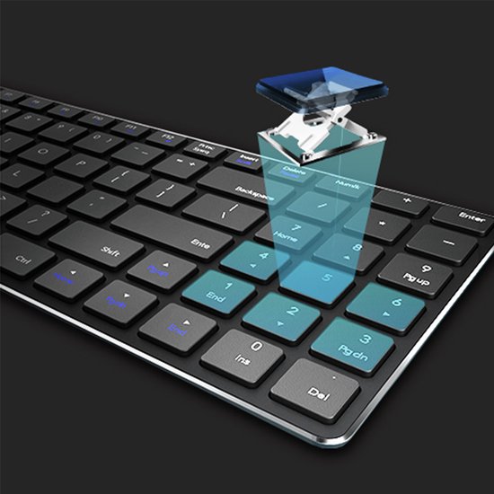 Rapoo E9700M Flat Aluminum Wireless Keyboard Eco-friendly Design DE-Layout Rechargeable Battery QWERTZ PC & Mac - Dark Grey Rapoo E9700M Flat Aluminum Wireless Keyboard Eco-friendly Design DE-Layout Rechargeable Battery QWERTZ PC & Mac - Dark Grey