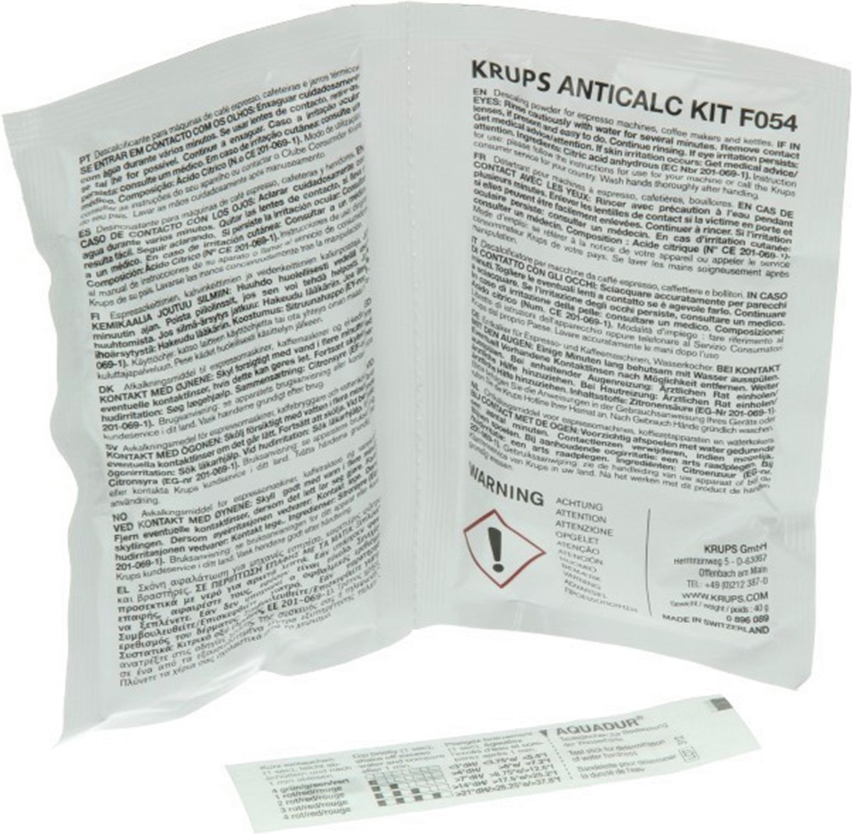 Krups F054 - Koffiemachineontkalker - Ontkalker set + PH strip Espresso — afbeelding 3