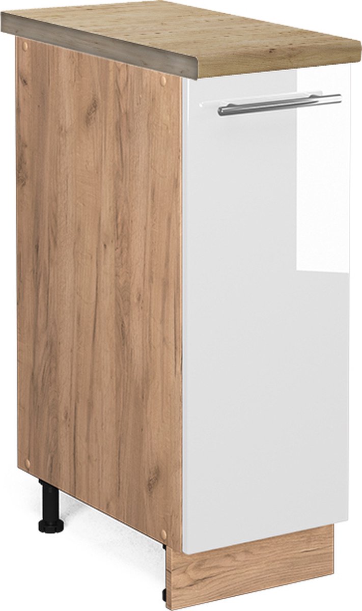 Vicco Fame-Line Apotheekkast – 30 cm, WB Eik Wit Hoogglans Wit Hoogglans/Goudkleurig Eiken