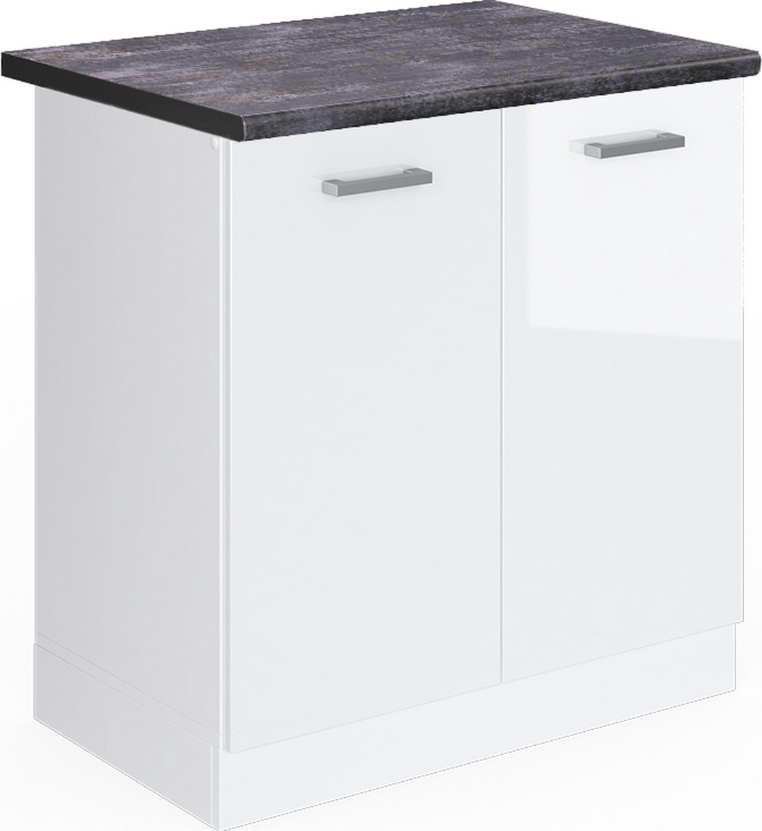 Vicco R-Line Wastafelkast – 80 cm, WB Antraciet Wit Hoogglans