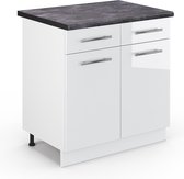 Goliving Keukenkast - Keukenrek Staand - Magnetronkast - Organizer - 40x90x132 - Bruin