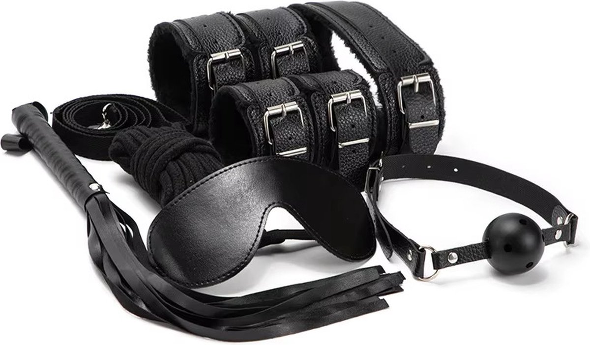 Goedkoopste Bdsm Extreme - Bdsm Set - Bdsm Masker - Bdsm Halsband - Zwart - Mondbal
