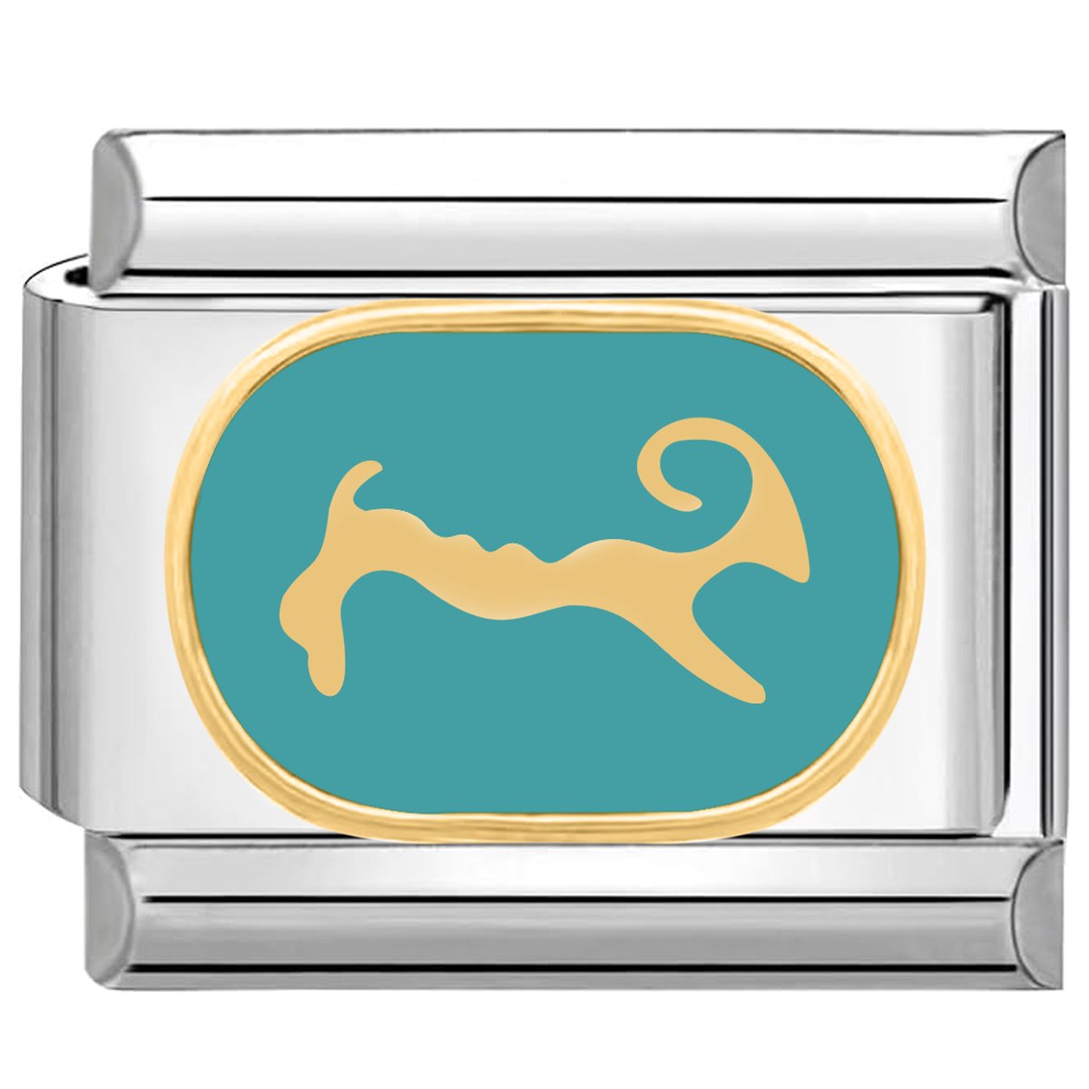 Quiges - Schakel - Bedel - 9mm - charms - Horoscoop Ram - Geschikt voor - armband - Schakelarmband - italy bedels armband