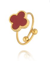 Ring Aurélia Luxe Trèfle - Or Rouge Doré - fleur minimaliste - trèfle à quatre feuilles - acier inoxydable