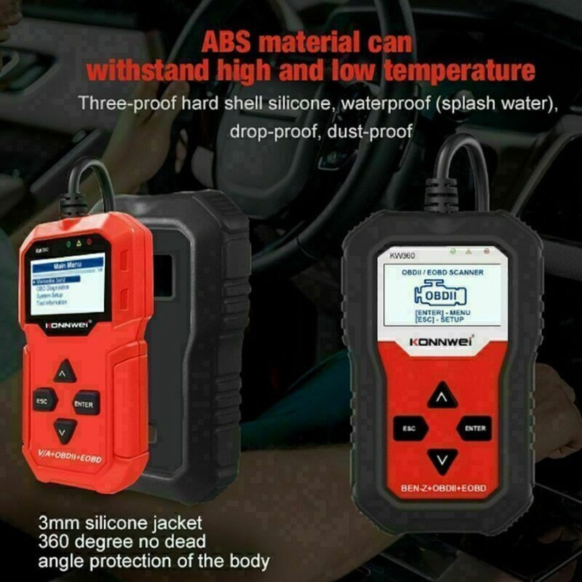 Konnwei KW360 12v Volledige Systeem Diagnostische Scanner Voor Mercedes Benz thumbnail 4