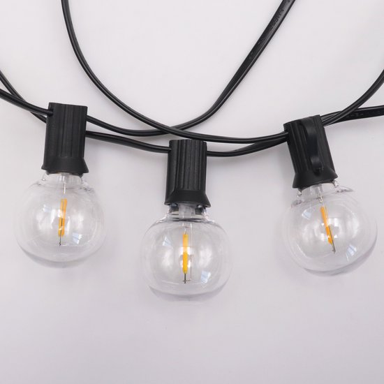 Kawaya 20 m led-lampen voor buiten, tuin, wit, Cálido Guirnalda Luces Exterior Con 30 2 Bombilla's Inastillable Guirnaldas De Luces De Luces IP65 Waterdicht Terraza Buiten Para Fiesta Patio Balkon