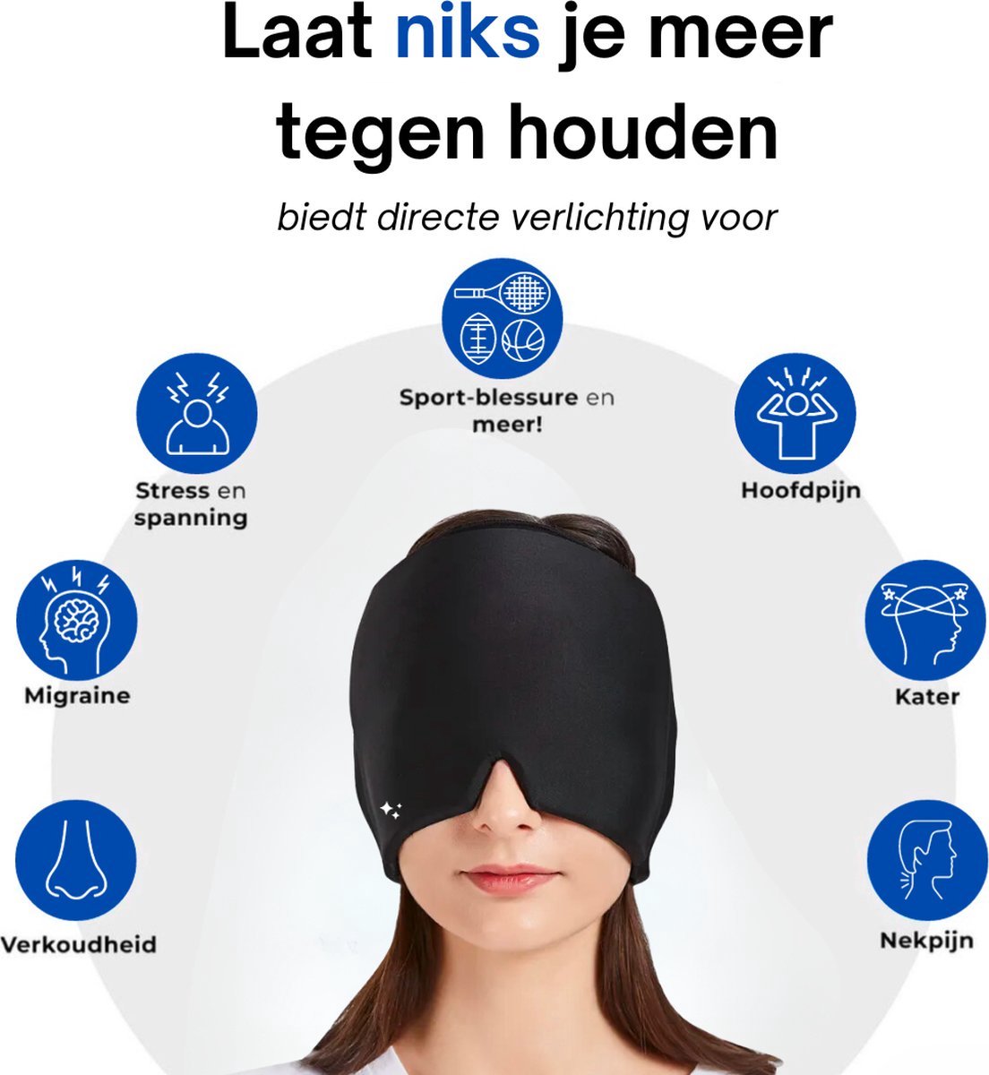 Migraine Muts Met Extra Gel - Anti Migraine masker - Hoofdpijn Oogmasker - Gezichtsmasker - Heat Cap - Ice Hat - Cold & Hot Therapy — afbeelding 6