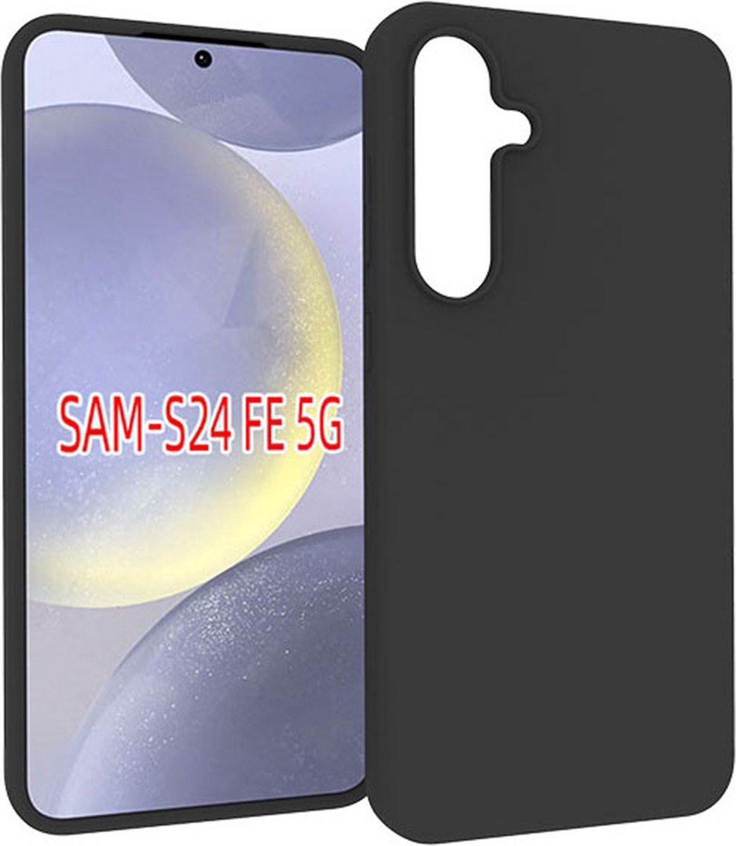MobyDefend Hoesje - Geschikt voor Samsung Galaxy S24 FE - TPU Backcover - Mat Zwart