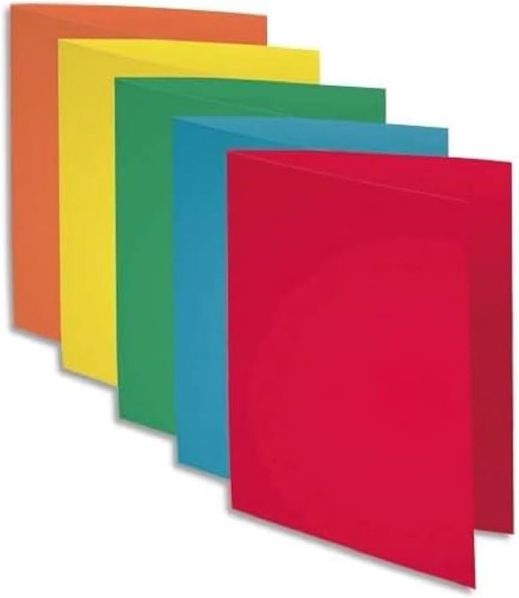 Set van 50 stevige dossiermappen in pastelkleuren - 210 g/m² met 3 kleppen - Ideaal voor A4 documenten