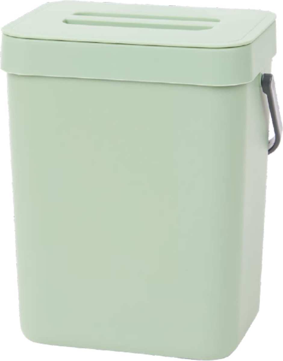 Goedkoopste keukenafvalbakje aanrecht - 3 Liter - ophangbaar - mint groen - keuken afvalbakje aanrecht