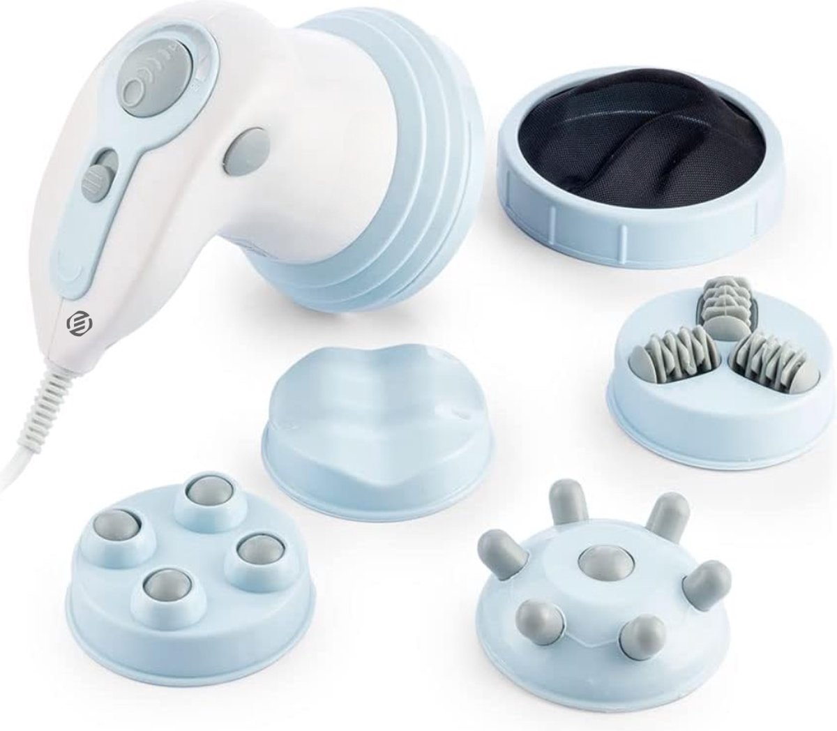 Goedkoopste Equivera cellulite massage apparaat - Vibrerende anti-cellulitis stimulator met infrarood 5-in-1 CellyRed - vermindert cellulitis en verstevigt de huid - met 5 verwisselbare koppen