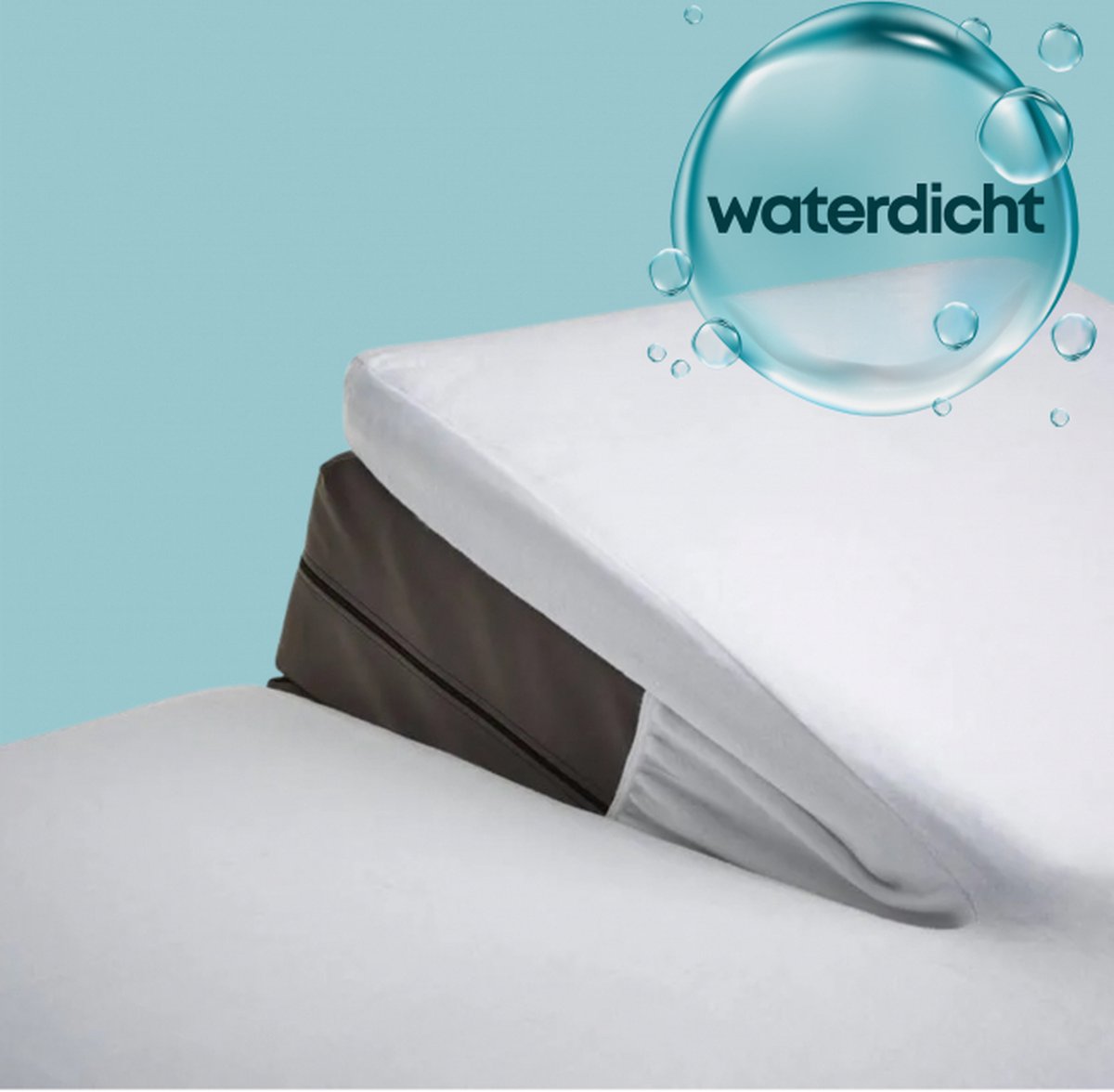 Waterdichte Matrasbeschermer Splittopper Hoeslaken Badstof - Lits-jumeaux (200x220 cm) - Waterdichte Matras Beschermer - Beschermer voor Incontinentie - Rondom Elastiek