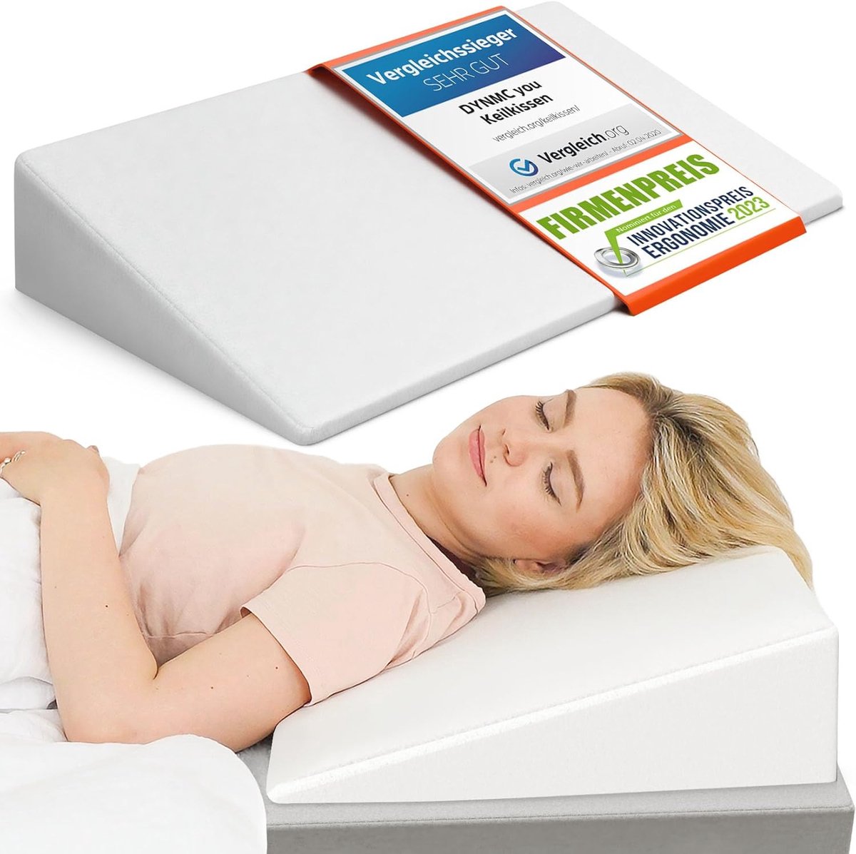 Wigkussen Bed 90cm - Comfortabel Lezen en Slapen - Ergonomisch Kussen met Anti-Slip Functie