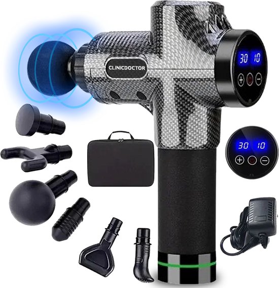 ClinicDoctor® Massage Gun 60 Snelheden Draadloos Carbon - ClinicDoctor® - €52,14