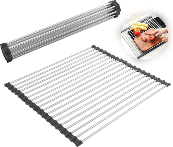 Mahlzeit Roestvrij stalen wandrek, stangdesign 60 x 30 cm, keukenrek