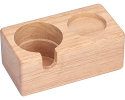 Houten Koffie Tamper Station - Duurzaam en Stabiel Houten Accessoire voor Espresso