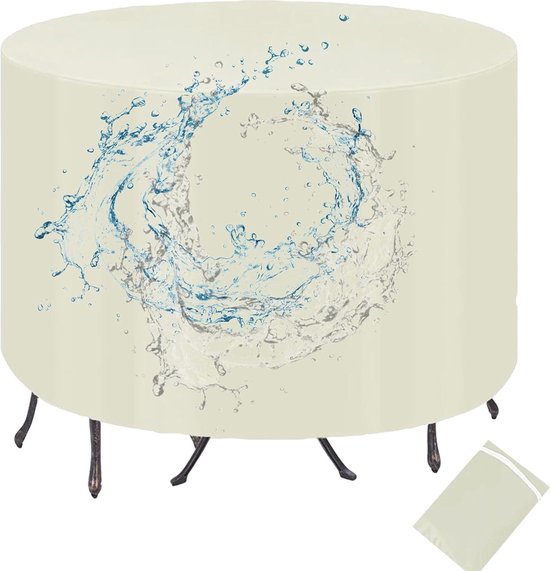 Waterdichte terrasmeubelhoezen, ronde tuinmeubelhoes, 420D robuuste terrastafelhoes, voor terrasmeubilair, tafel en stoelen (70x70cm