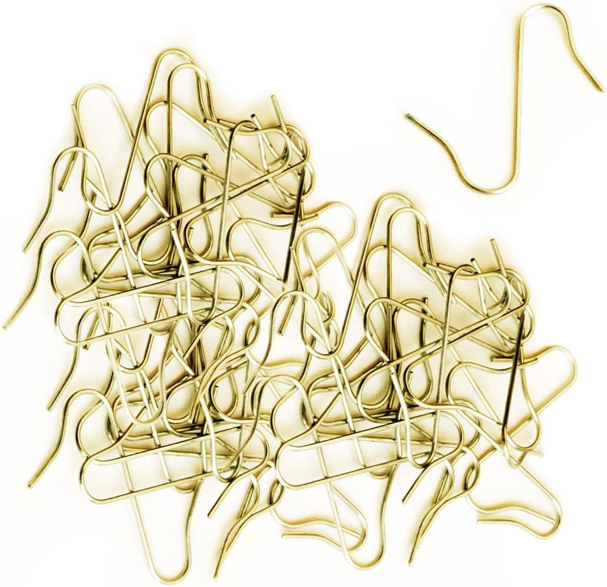 oCreon 100 Stuks Gouden Boomhaken - S-Haken voor Kerstballen en Versieringen - Klein en Snelhanger