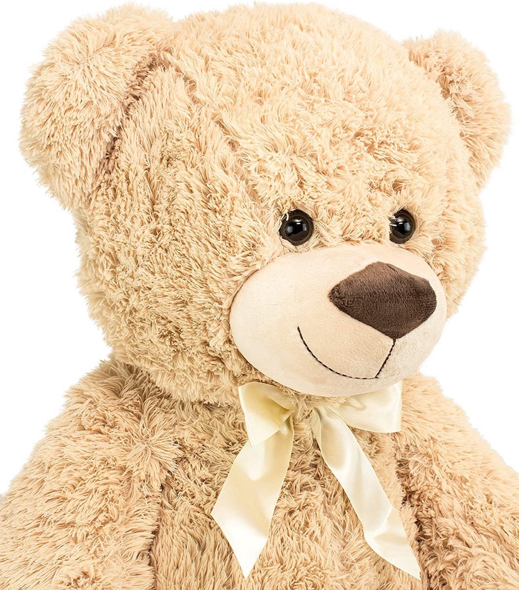 BRUBAKER XXL Teddybeer - Beige Knuffel Beer 100cm Met hart "Ik hou van je" - Cadeau - — afbeelding 9