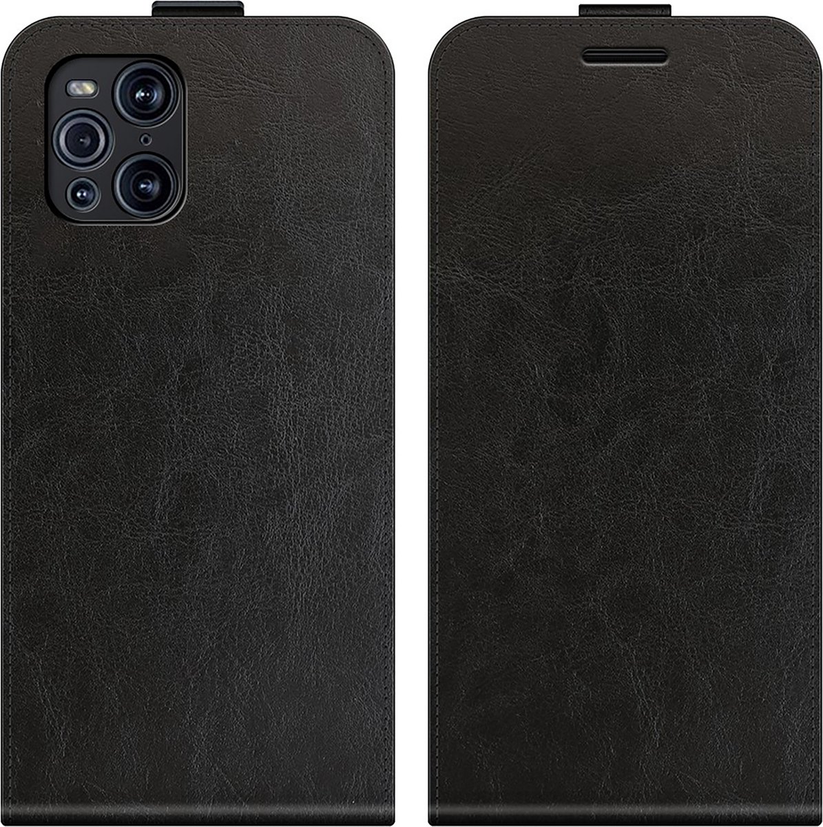 Cazy hoesje geschikt voor Oppo Find X3 Pro - Flip Case met Pasjeshouder - Zwart