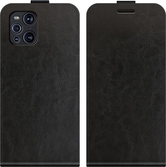 Étui Oppo Find X3 Pro / Étui Oppo Find X - Étui à rabat en similicuir avec porte-cartes - Noir