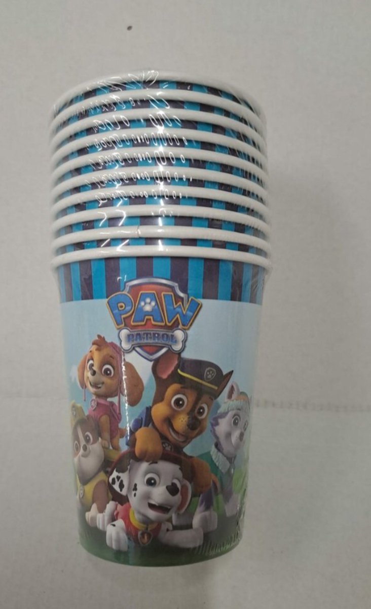 Goedkoopste Paw Patrol Kartonnen Bekers 10 stuks Streep