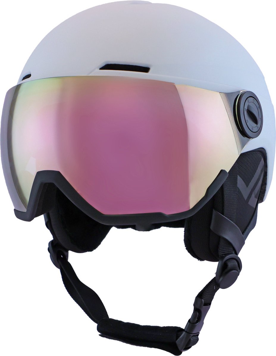 Slokker Zero Pro Skihelm Met Vizier | White Soft Touch | Revo Red Mirror Cat. 3 | Maat: 59 - 62 cm