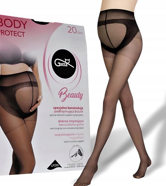 GATTA - Collants de maternité - 20 DEN - Taille S - Zwart - Collants Femme - Enceinte - Collants Grossesse - (1 pièce)