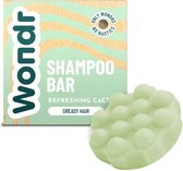 WONDR Shampooing solide - Cactus rafraîchissant - Cheveux gras - Plus de volume - Sans sulfate - 55g