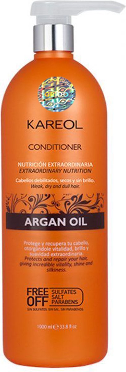 Kareol - Argan Oil Conditioner 1000ml - Vegan - Diervriendelijk - Sulfaatvrij - Parabenenvrij - Zoutvrij