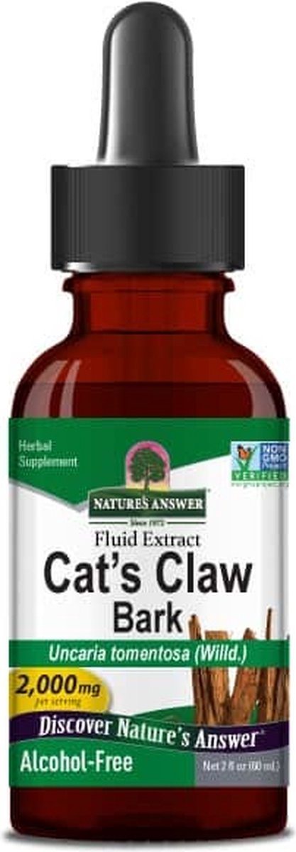 Goedkoopste Natures Answer Cat's claw extract uncaria tomentosa alcoholvrij 60 Milliliter