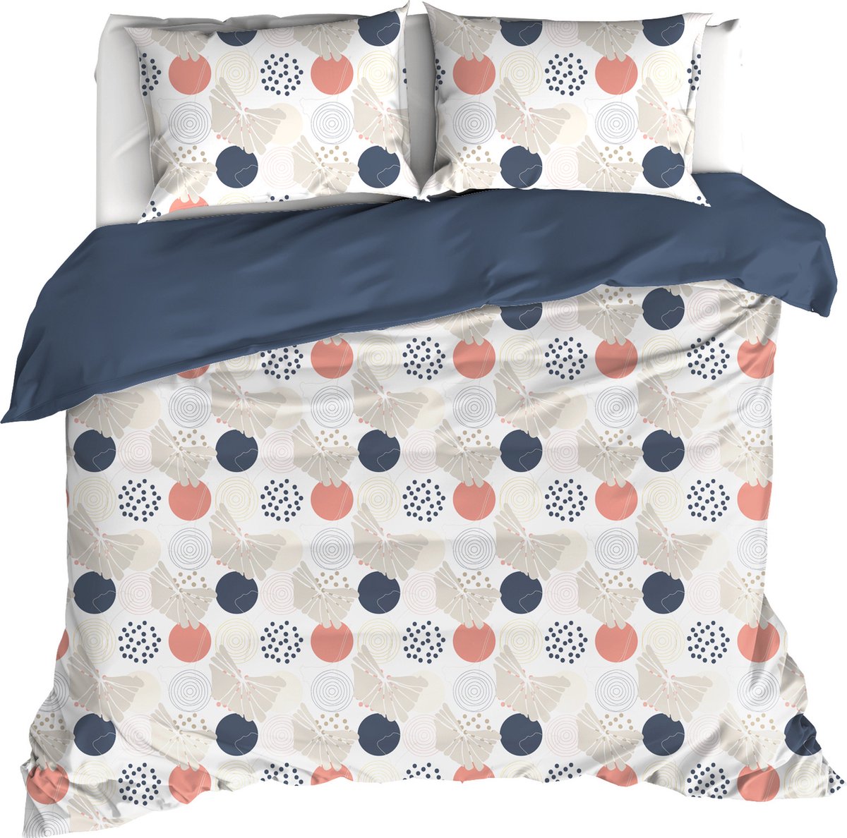 De Witte Lietaer Dekbedovertrek Hermes, Lyon Blue - 200 x 200/220 - Katoen Percal